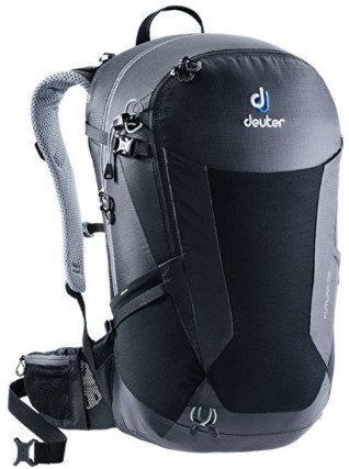 Deuter Unisex Futura 28 Backpack Black Grey Sports Outdoors Reflective Pockets 