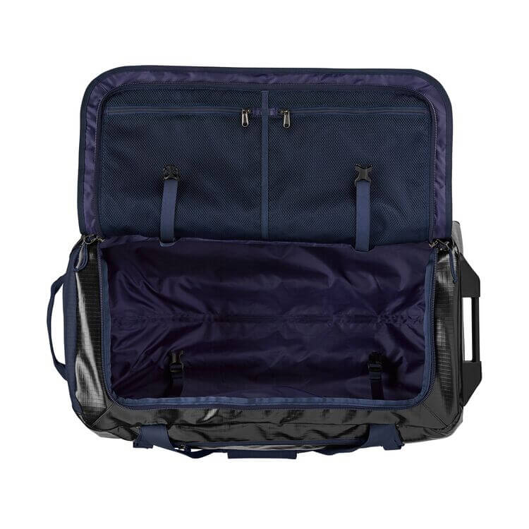 patagonia travel bags - wheeled duffel bag open