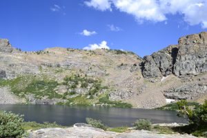 hiking the ruby mountains - Echo Lake with Saddle on Right