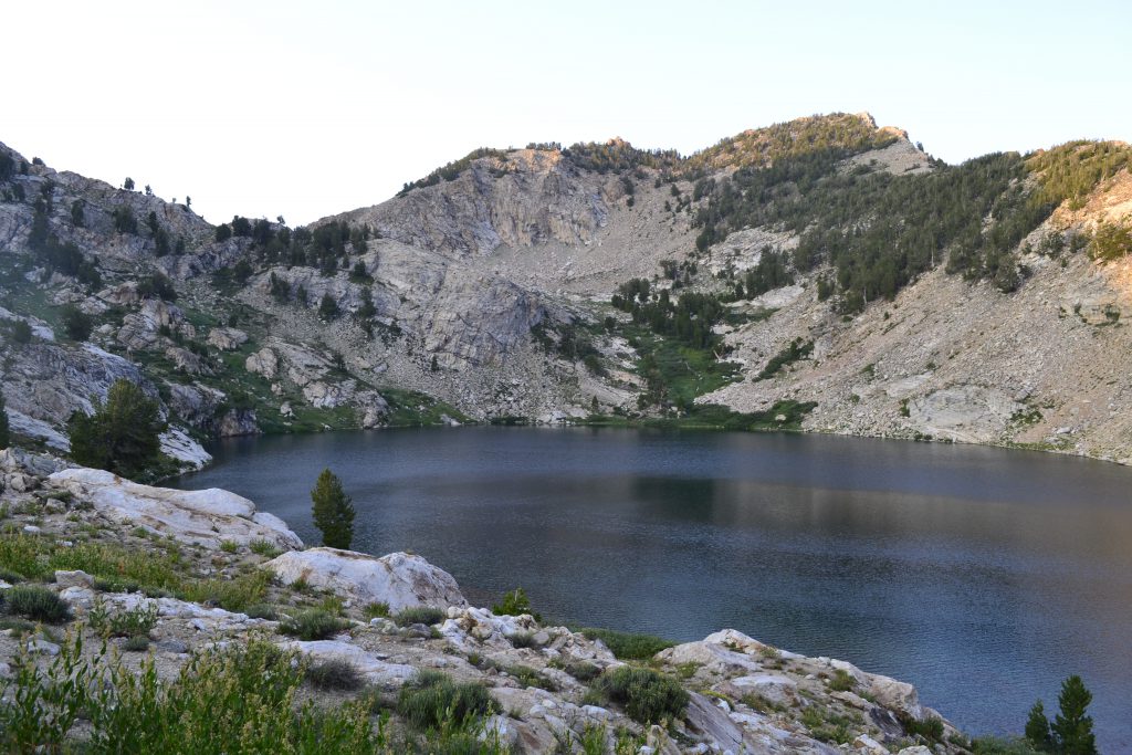 hiking in the ruby mountains - Liberty Lake at Sunset