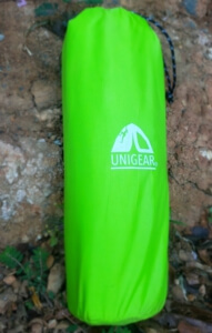 unigear product review - sleeping pad rolled up