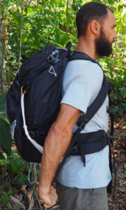 how to put on your backpack properly - after tightening shoulder straps