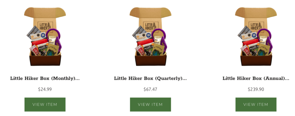 Best Monthly Subscription Boxes For Men - Little Hiker Pricing