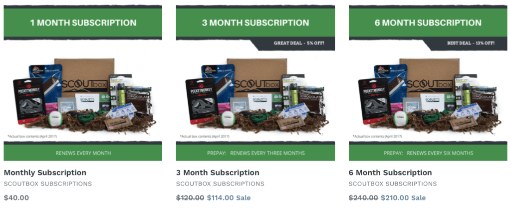 Best Monthly Subscription Boxes For Men - Scoutbox Pricing