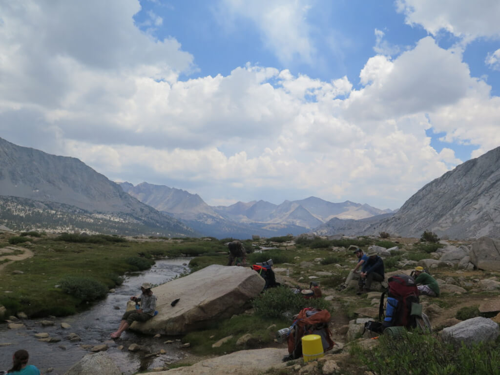 A Day on a JMT Thru Hike - much needed lunch break PC Tucker Ballister