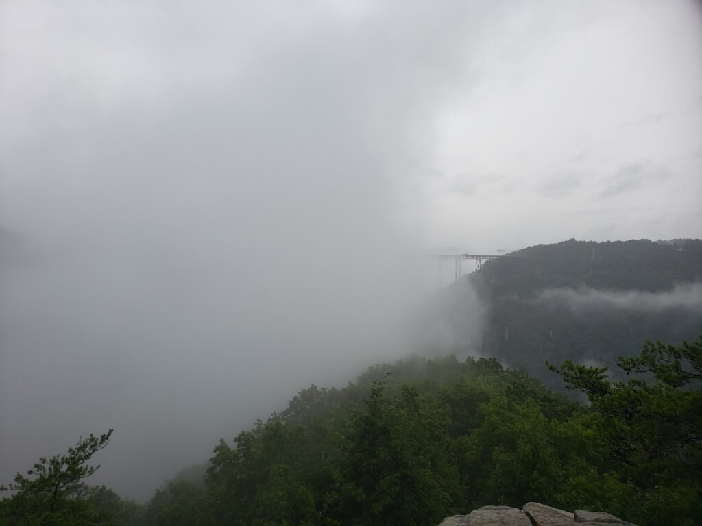 Bridge Over New River Gorge Enveloped in Fog