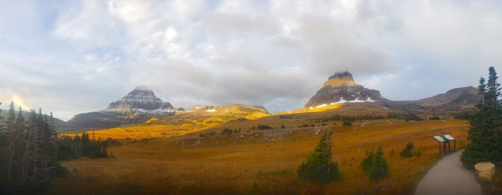 Clements Mountain (right) and Reynolds Mountain (left) from Logan Pass