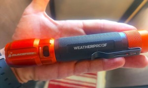 size blackfire rechargeable waterproof flashlight