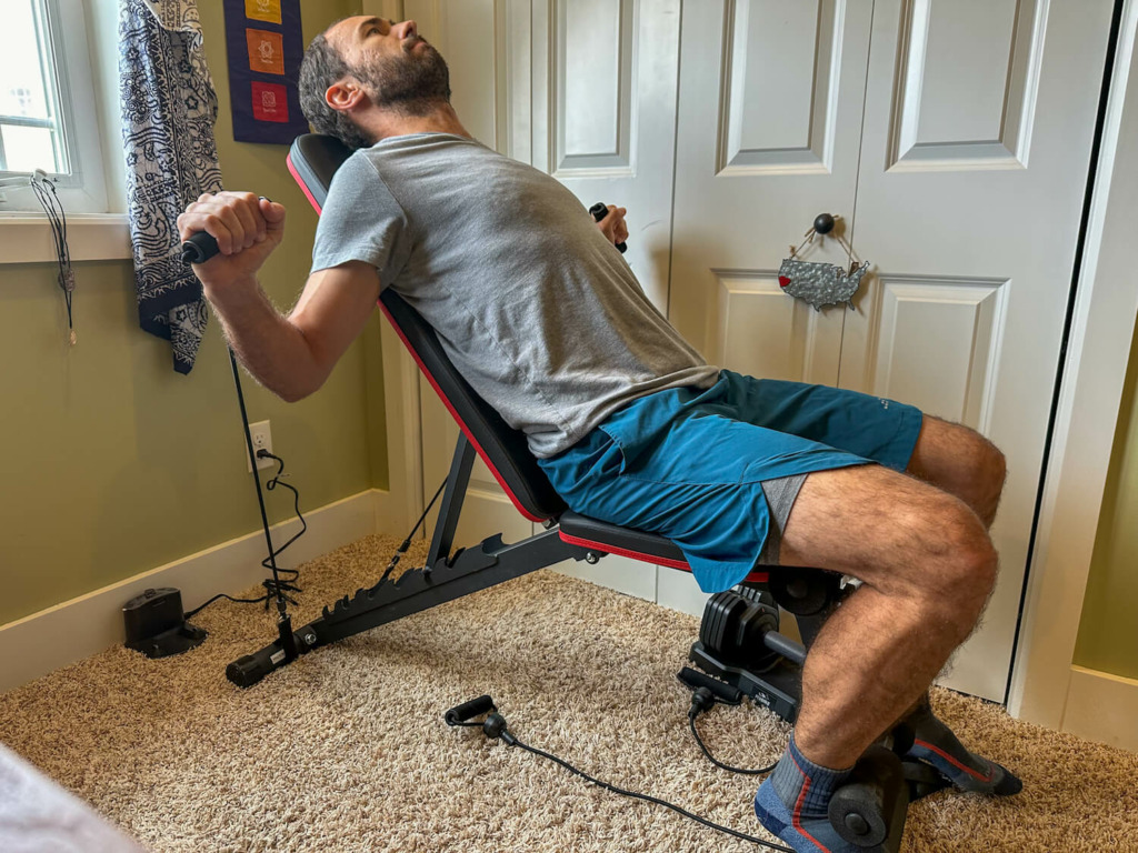 resistance bands on incline bench