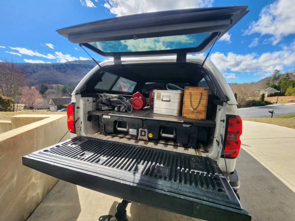 DECKED truck bed drawer system with drawers closed