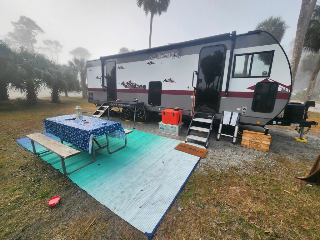 RV camping setup