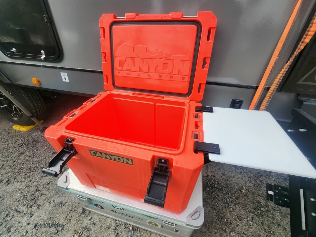 side tray on affordable hard cooler