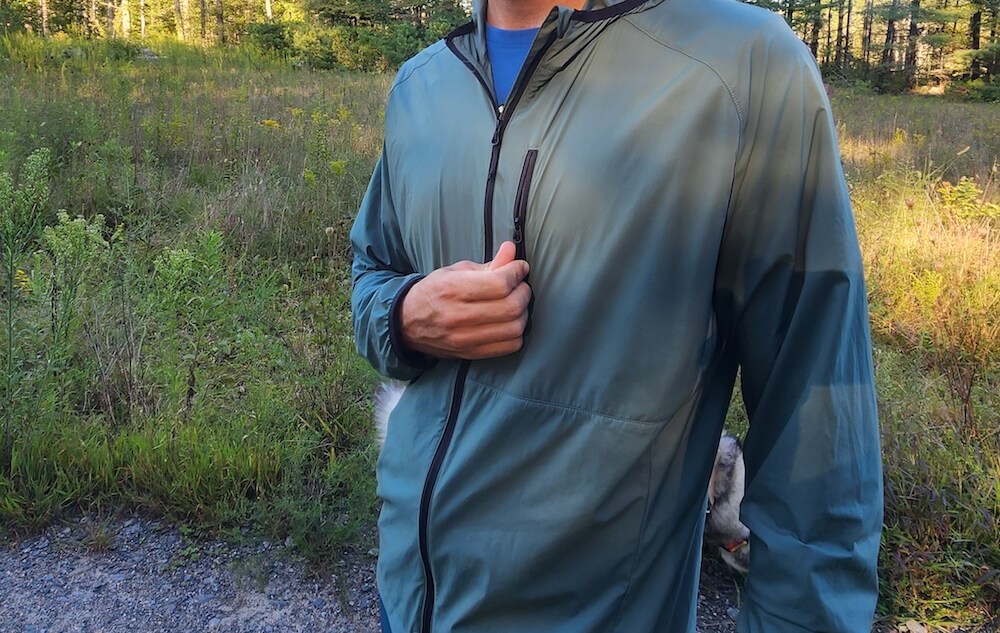 Zipper front pocket on Nebo Windbreaker