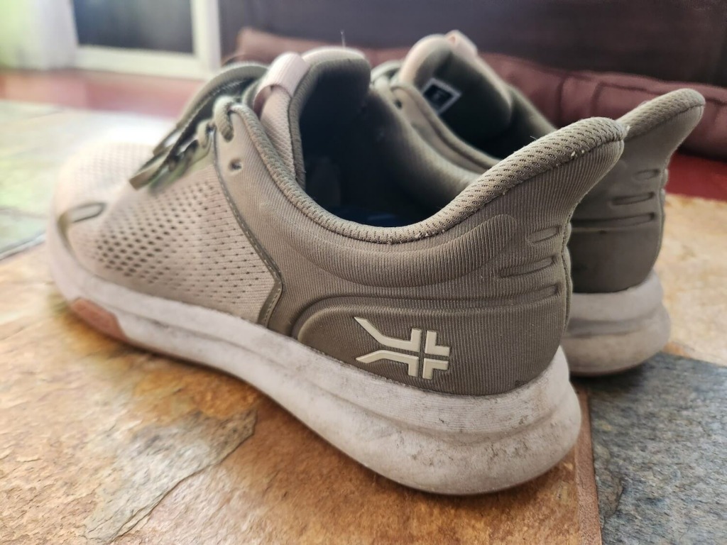 left heel logo of Kuru ATOM Fusion Shoes