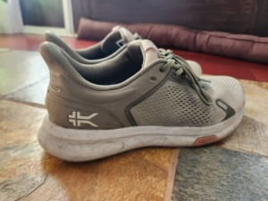 Right heel of a gym trainer sneaker from Kuru footwear