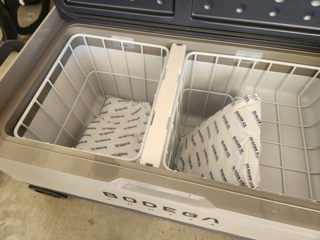 gelpacks inside Bodega cooler