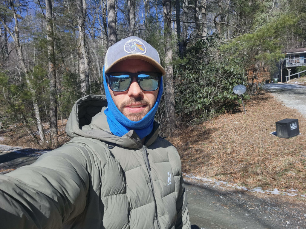 Man taking selfie for Vantage Alpine jacket review