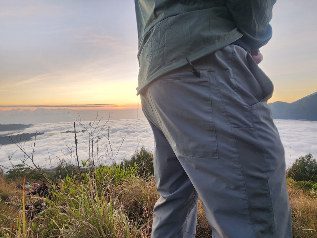 Rear pocket on the Outdoor Vitals Skyline trail joggers