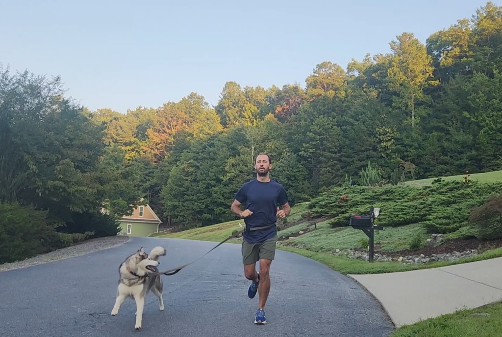 Man running with ASRV technical apparel for review